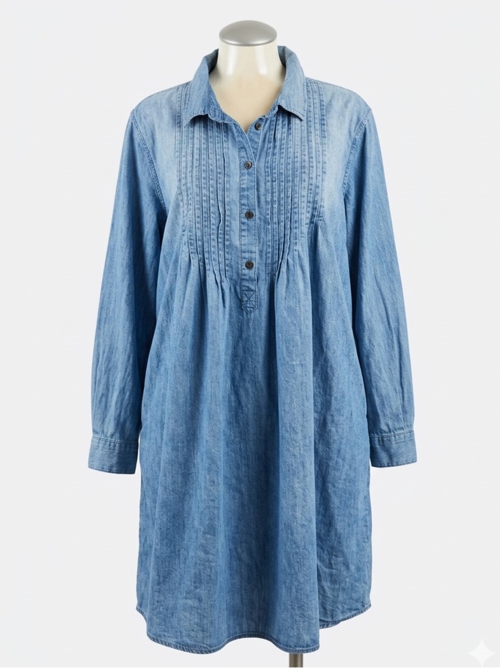 Given Kale Light Wash Light Blue Denim Tunic Dress Plus Size 2X